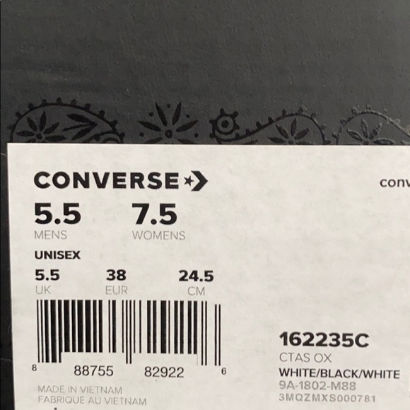 Conv&Miley Ctas OX Ornament White Black W AUTHENT - Picture 8 of 8